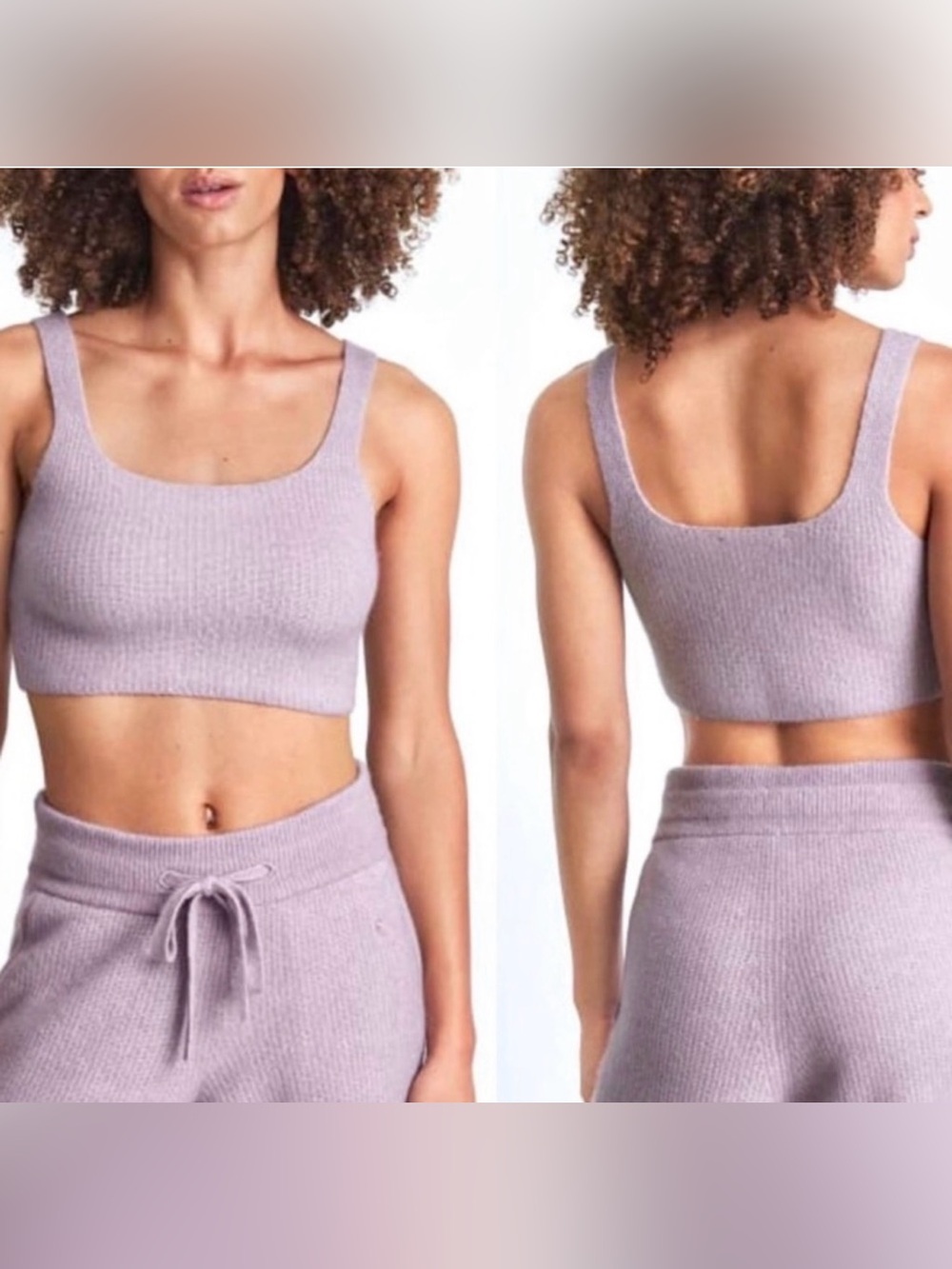 Everlane The Cozy- Stretch Crop Lavender Sweater Wool Blend , size S